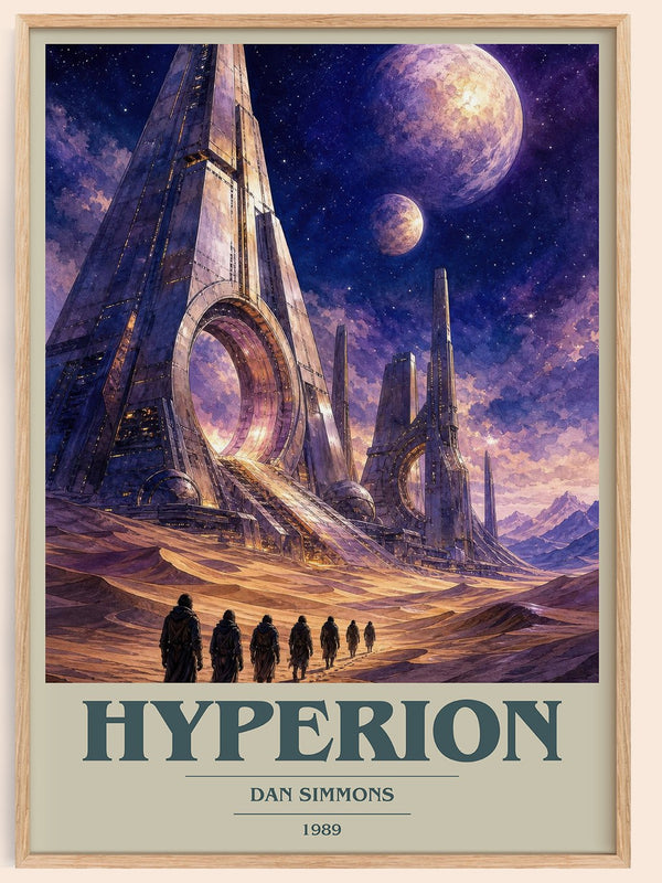 Hyperion book cover book poster by Dan Simmons – framed literary art print