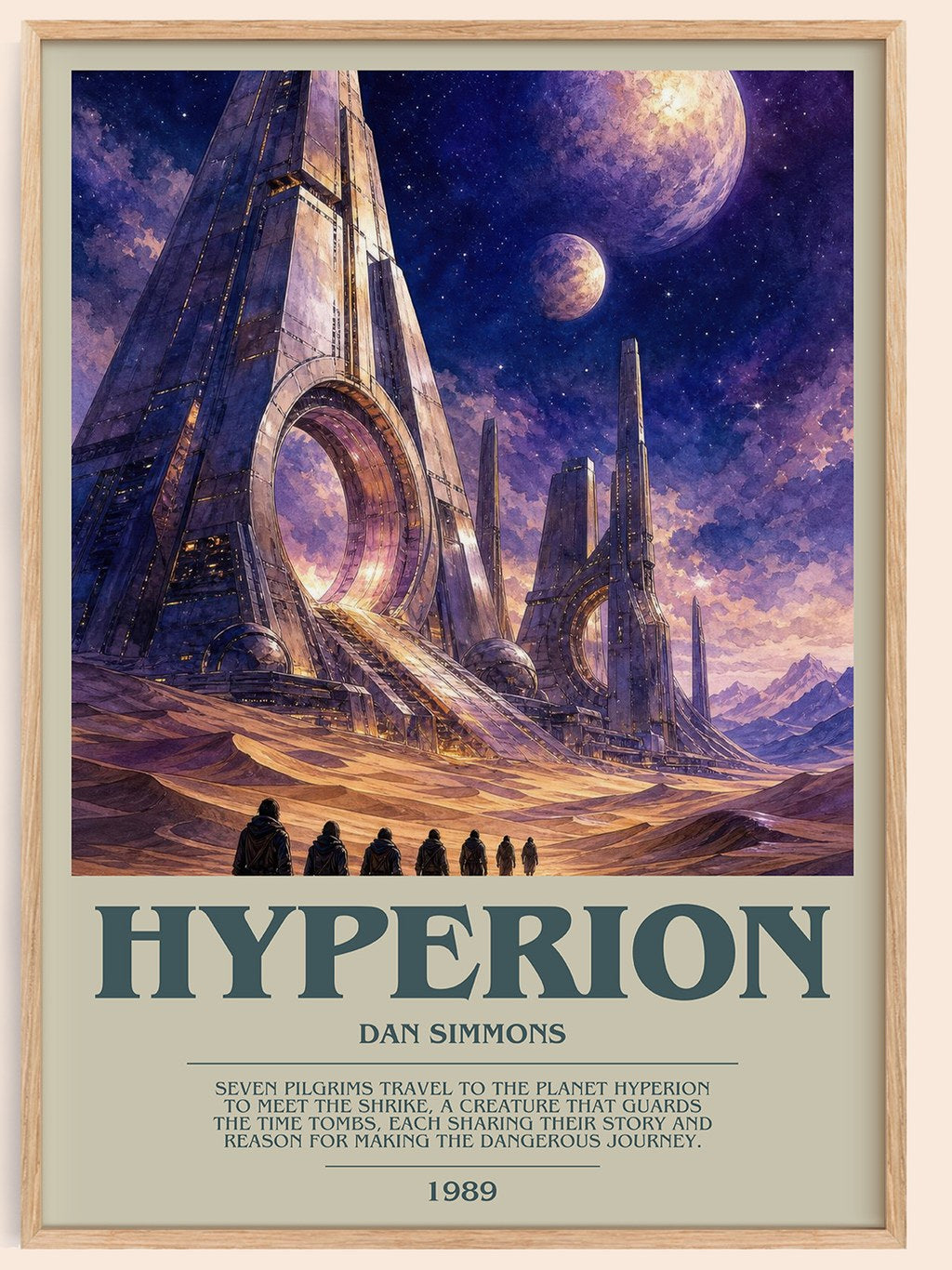 Hyperion bookish book poster by Dan Simmons – framed literary art print