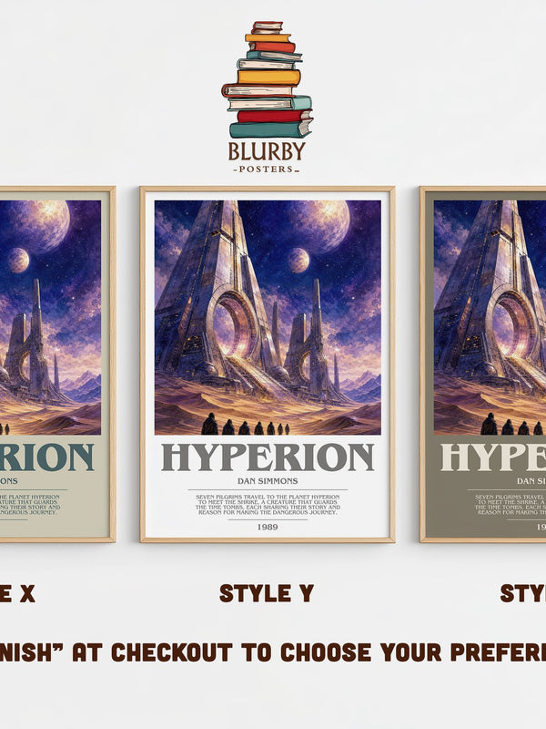 Hyperion bookish print in frame leaning in hallway – sci fi wall art