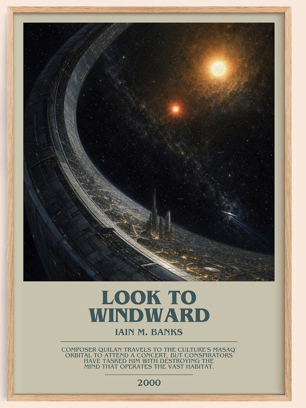 Look to Windward bookish book poster by Iain M. Banks – framed literary art print