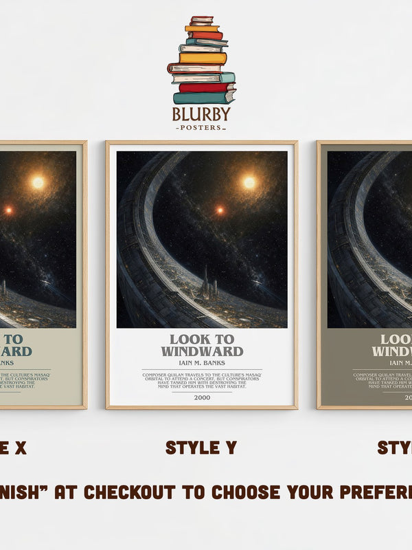 Look to Windward bookish print in frame leaning in hallway – sci fi wall art
