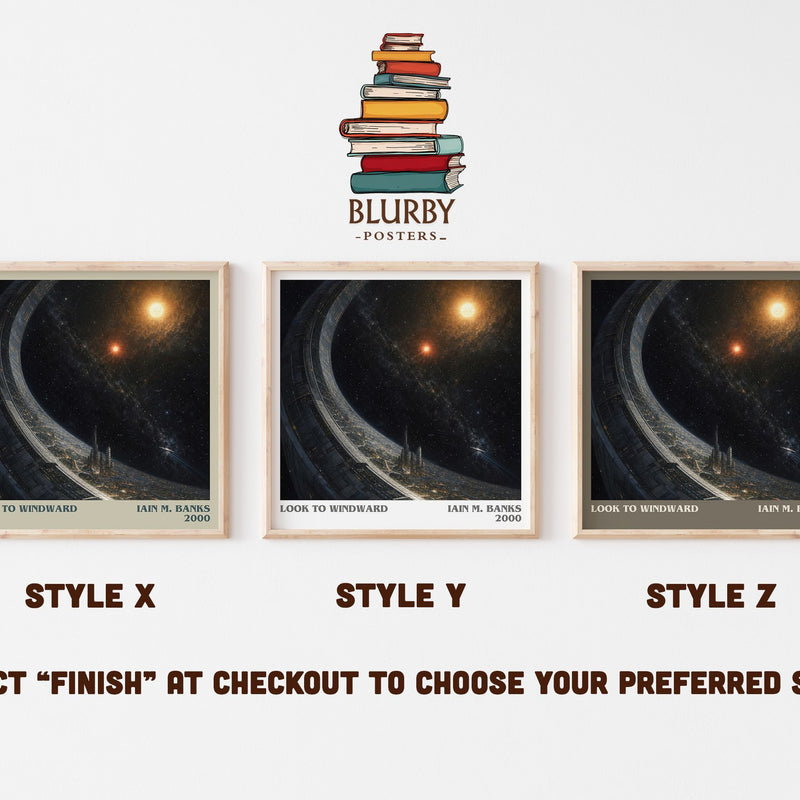 Look to Windward literary print in frame leaning in hallway – sci fi wall art