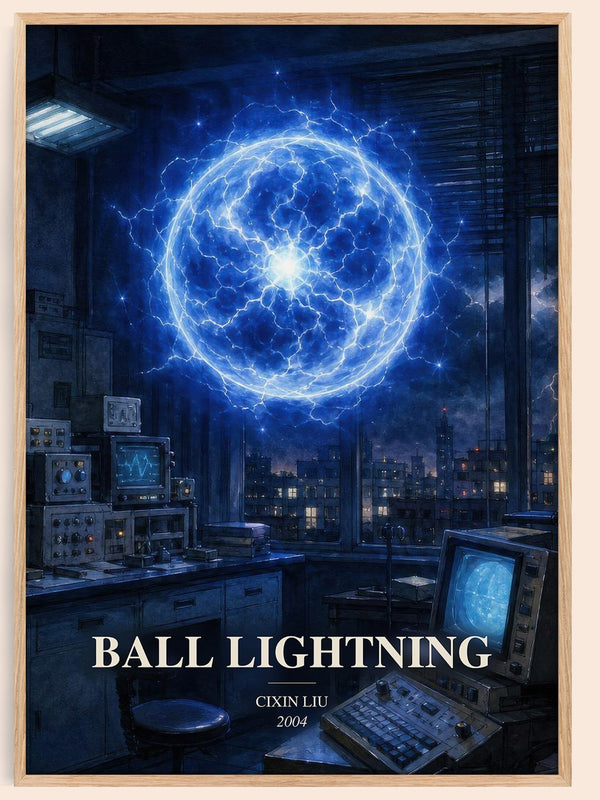 Ball Lightning watercolour book poster by Cixin Liu – framed literary art print