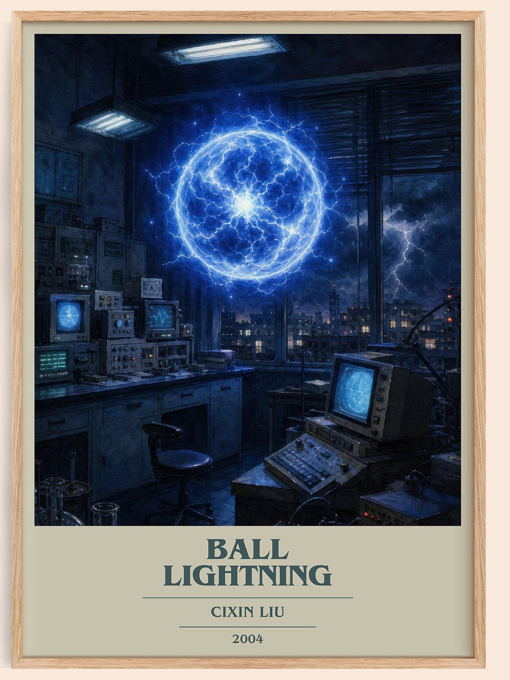 Ball Lightning book cover book poster by Cixin Liu – framed literary art print