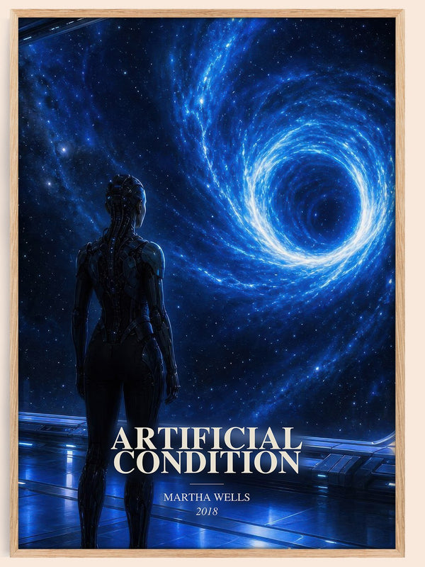 Artificial Condition watercolour book poster by Martha Wells – framed literary art print