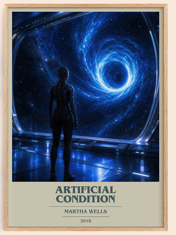 Artificial Condition book cover book poster by Martha Wells – framed literary art print
