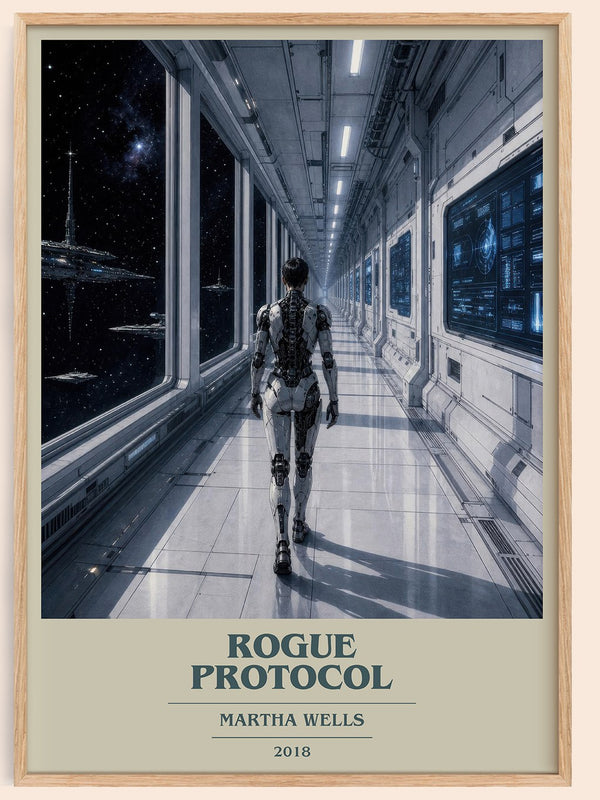 Rogue Protocol book cover book poster by Martha Wells – framed literary art print