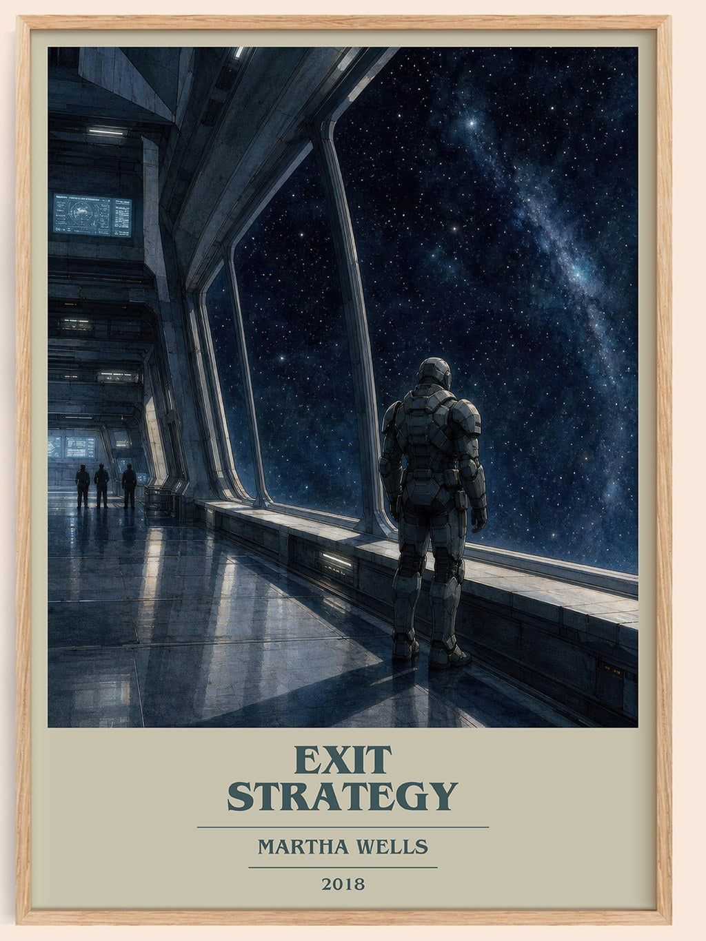Exit Strategy book cover book poster by Martha Wells – framed literary art print