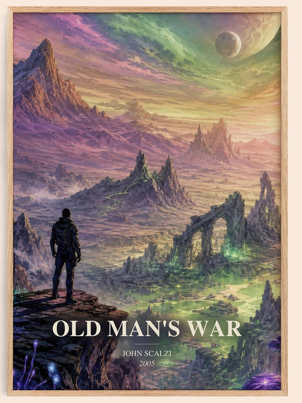 Old Man's War watercolour book poster by John Scalzi – framed literary art print