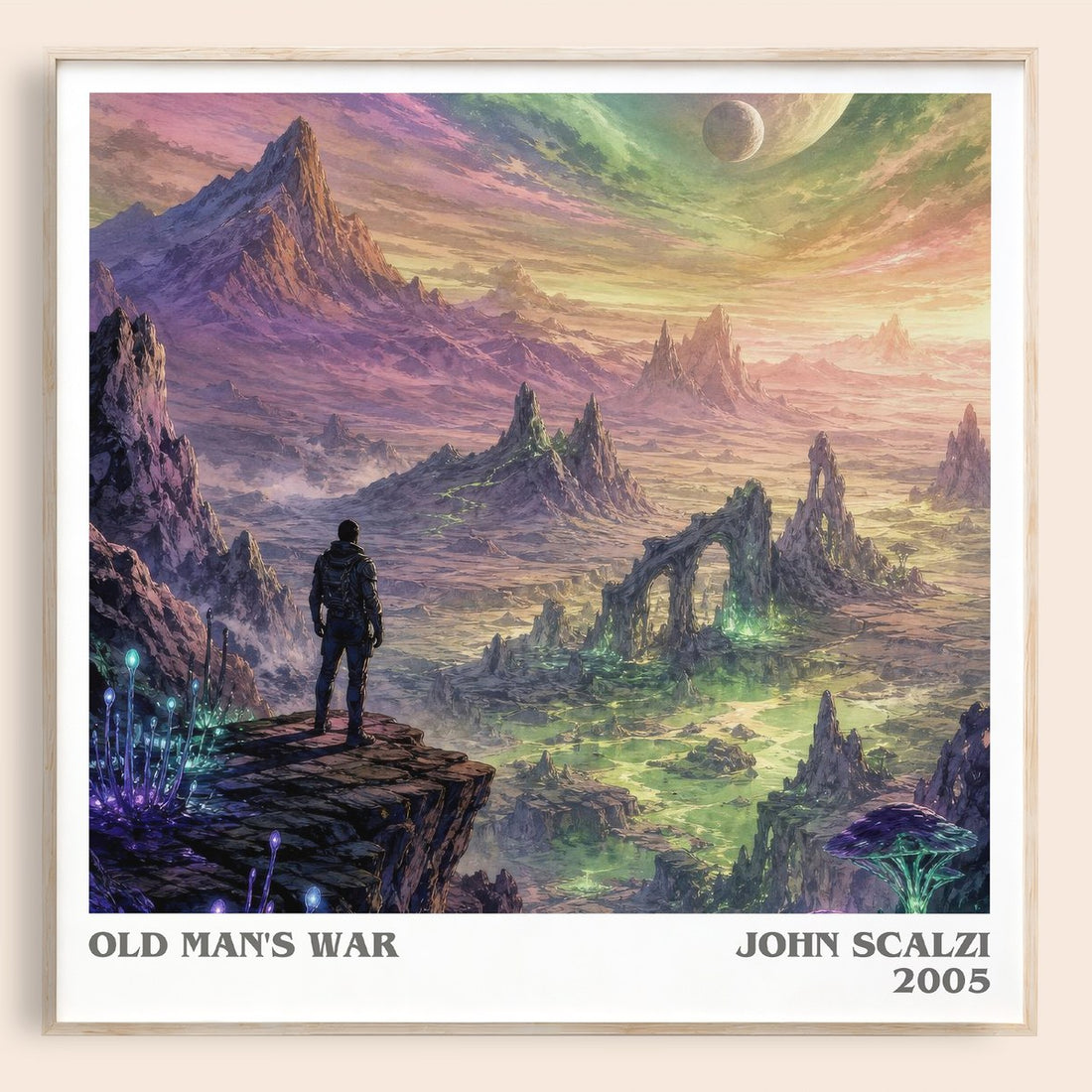 Old Man's War literary book poster by John Scalzi – framed literary art print