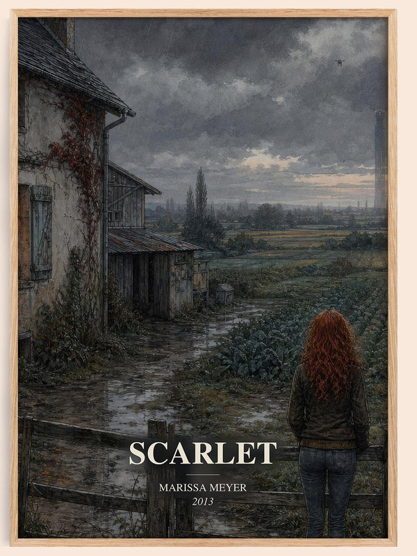 Scarlet watercolour book poster by Marissa Meyer – framed literary art print