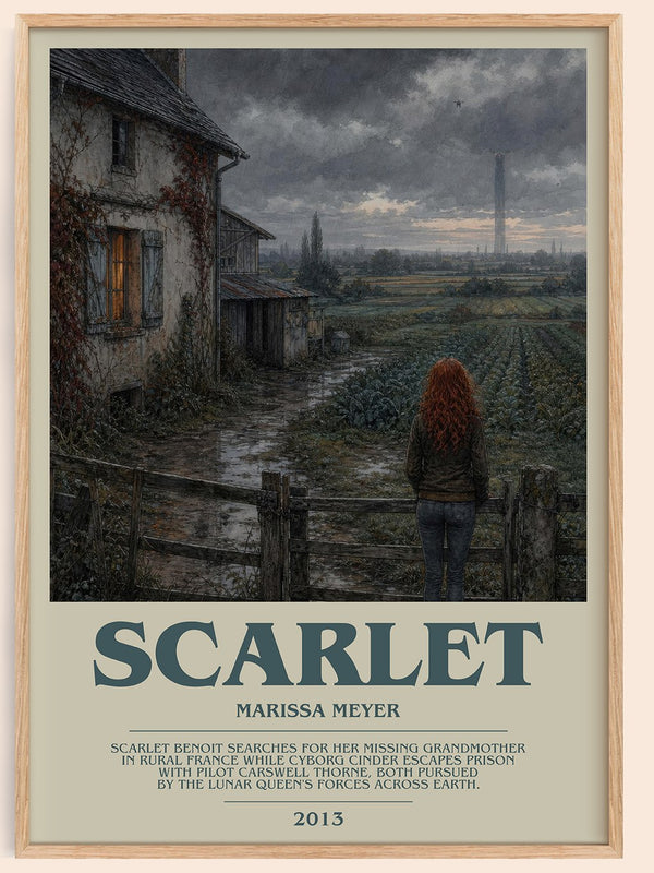 Scarlet bookish book poster by Marissa Meyer – framed literary art print