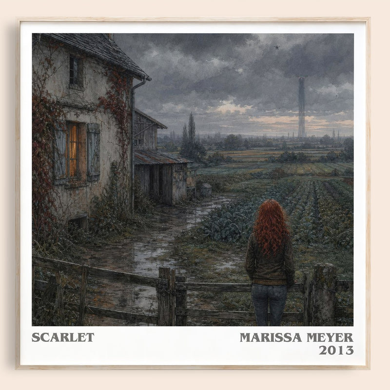Scarlet literary book poster by Marissa Meyer – framed literary art print