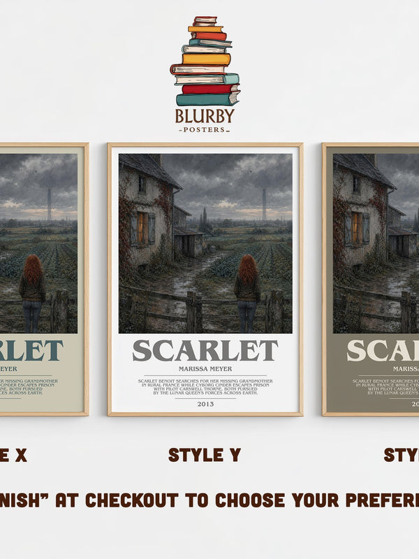 Scarlet bookish print in frame leaning in hallway – young adult wall art