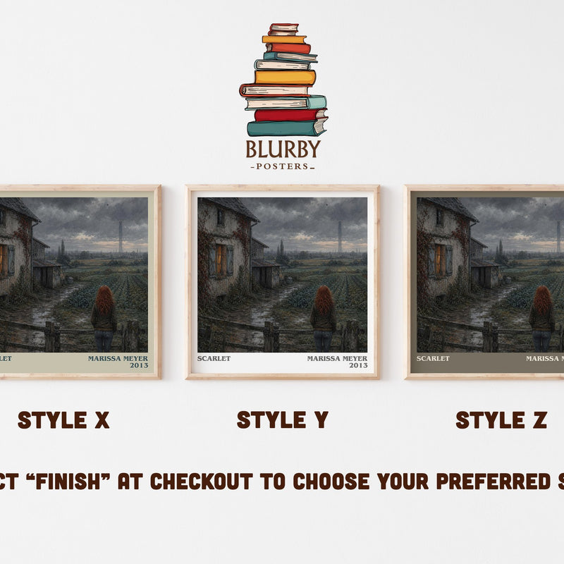 Scarlet literary print in frame leaning in hallway – young adult wall art