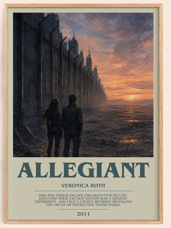 Allegiant bookish book poster by Veronica Roth – framed literary art print