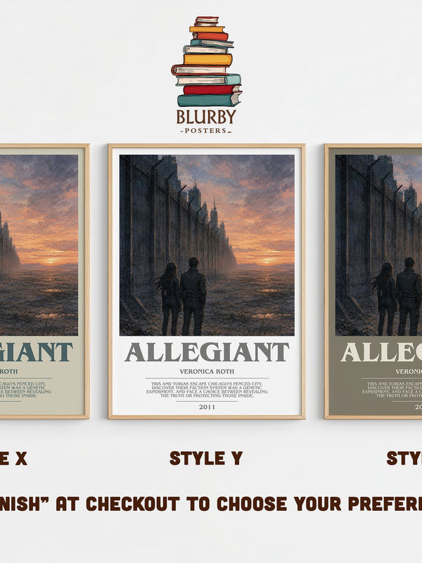Allegiant bookish print in frame leaning in hallway – dystopian wall art