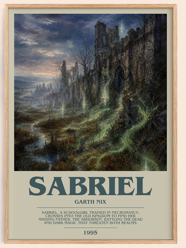 Sabriel bookish book poster by Garth Nix – framed literary art print