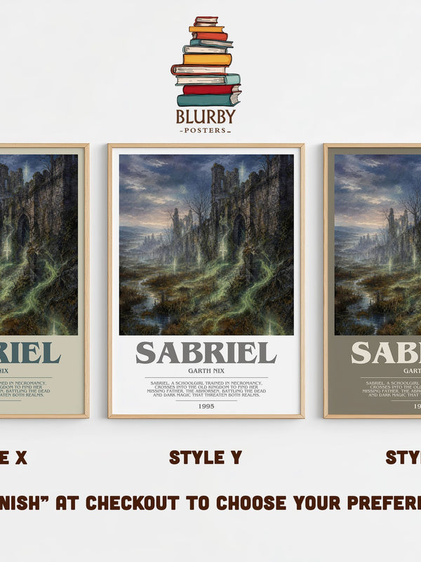 Sabriel bookish print in frame leaning in hallway – fantasy wall art