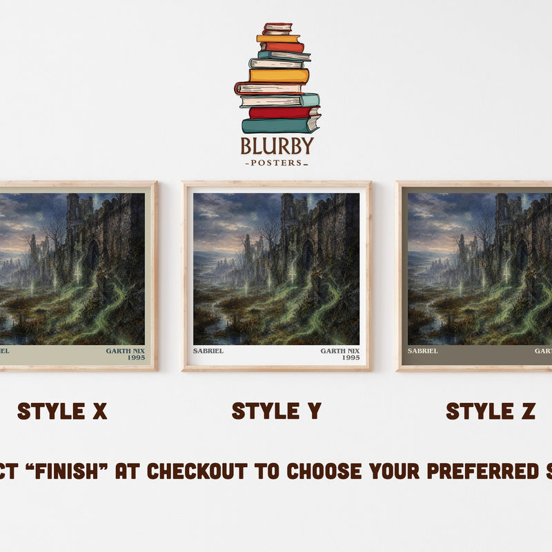Sabriel literary print in frame leaning in hallway – fantasy wall art