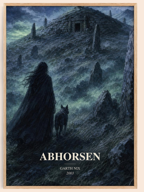 Abhorsen watercolour book poster by Garth Nix – framed literary art print