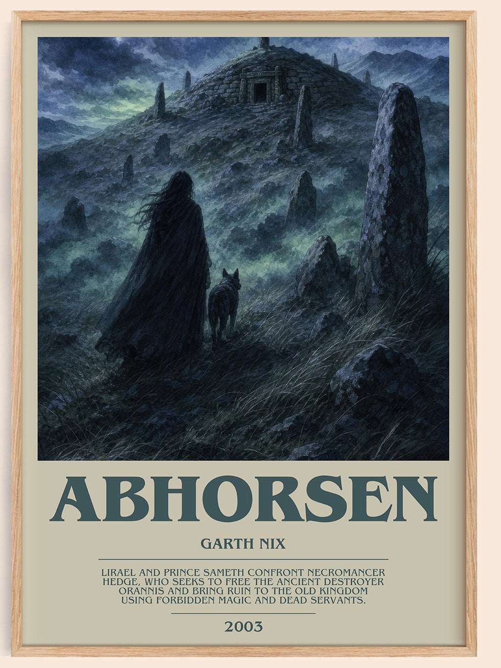 Abhorsen bookish book poster by Garth Nix – framed literary art print