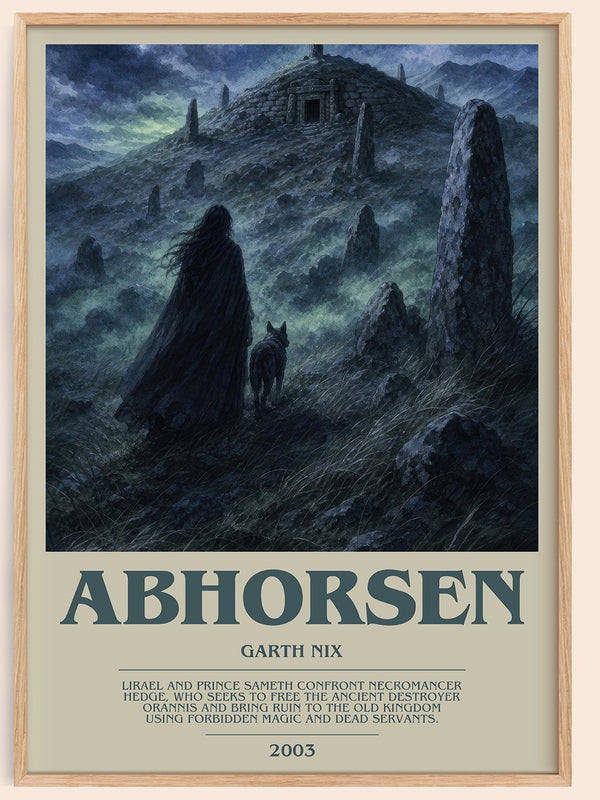 Abhorsen bookish book poster by Garth Nix – framed literary art print