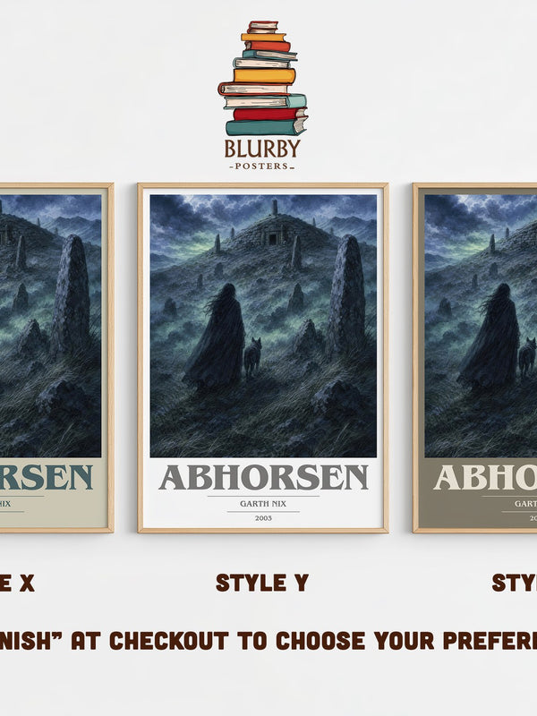 Abhorsen book cover print in frame leaning in hallway – fantasy wall art