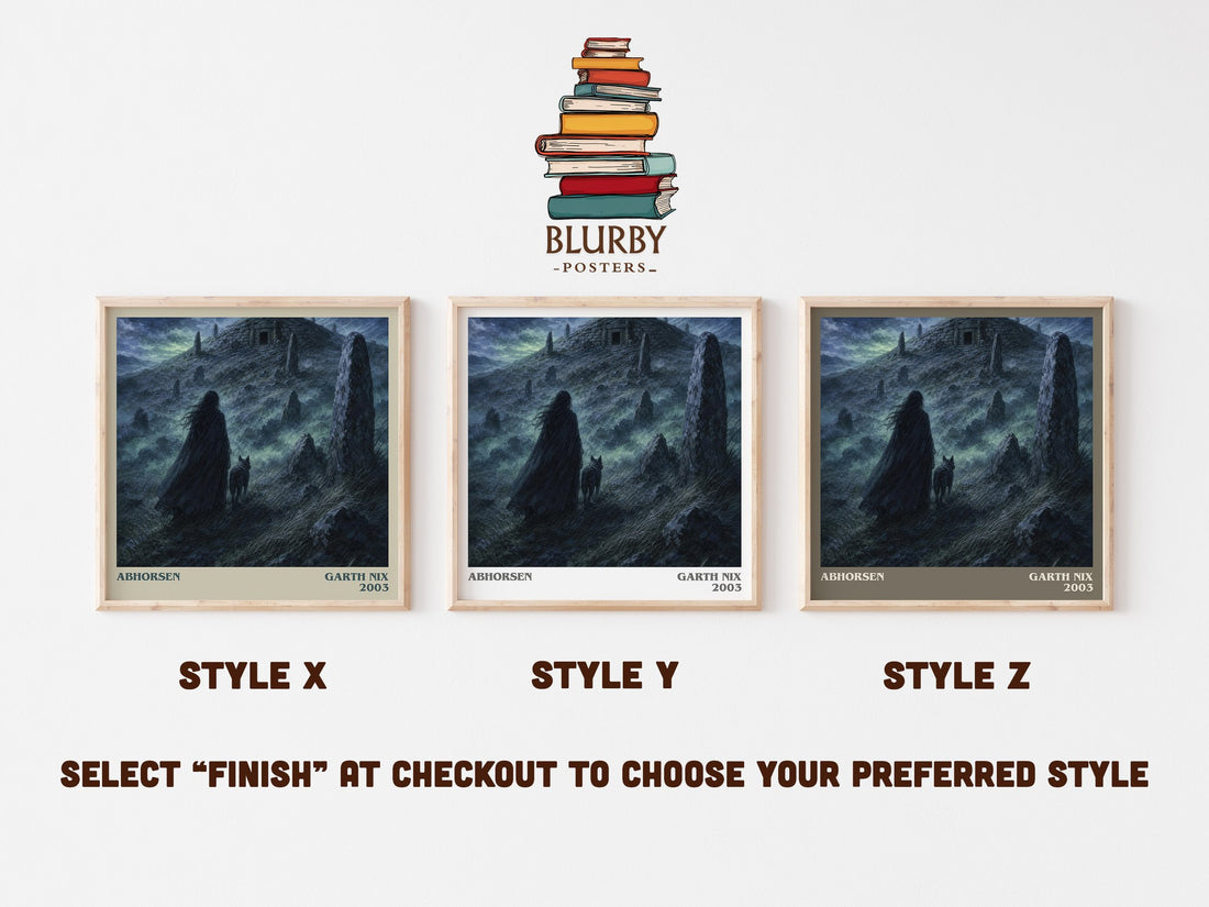 Abhorsen literary print in frame leaning in hallway – fantasy wall art (mockup)