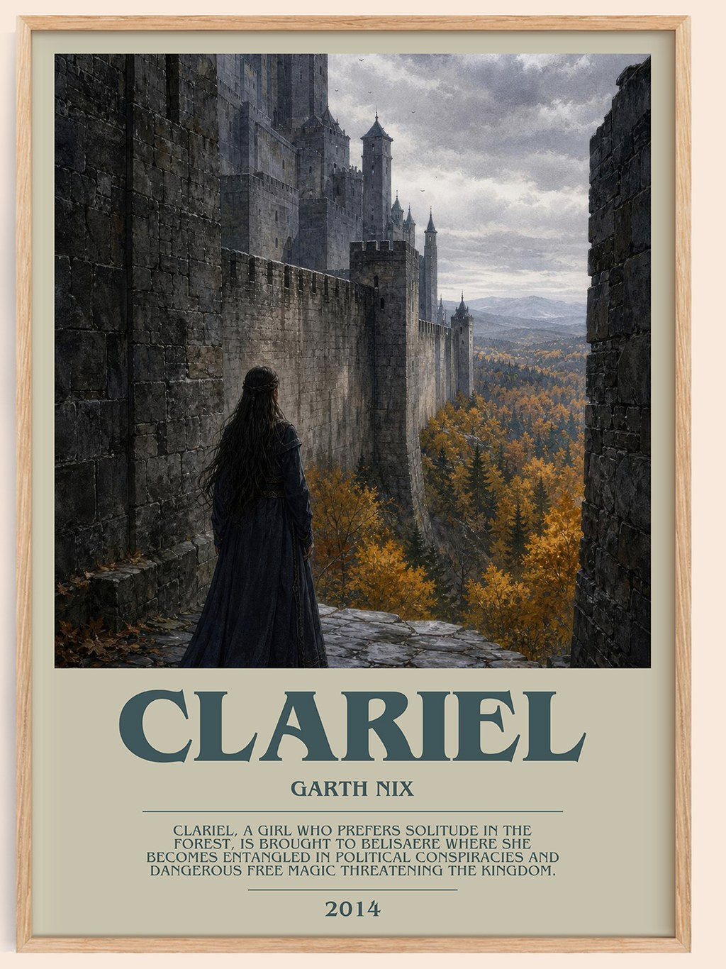 Clariel bookish book poster by Garth Nix – framed literary art print