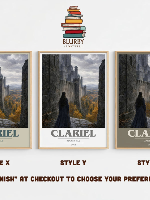 Clariel book cover print in frame leaning in hallway – fantasy wall art