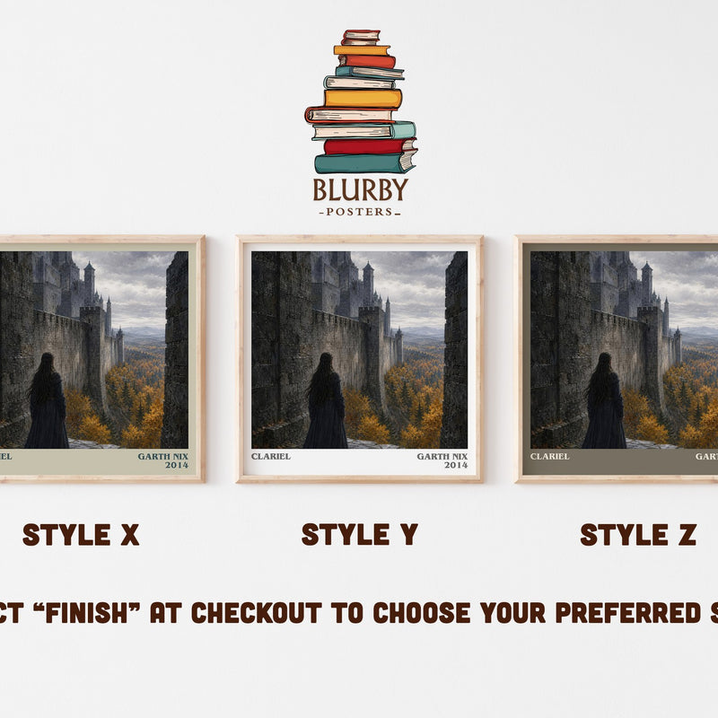 Clariel literary print in frame leaning in hallway – fantasy wall art