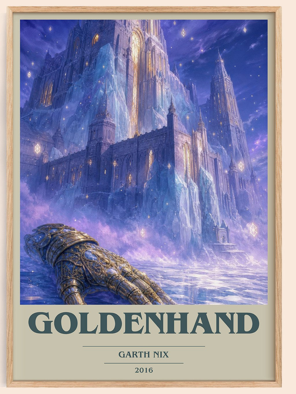 Goldenhand book cover book poster by Garth Nix – framed literary art print