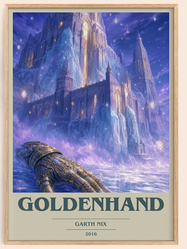 Goldenhand book cover book poster by Garth Nix – framed literary art print