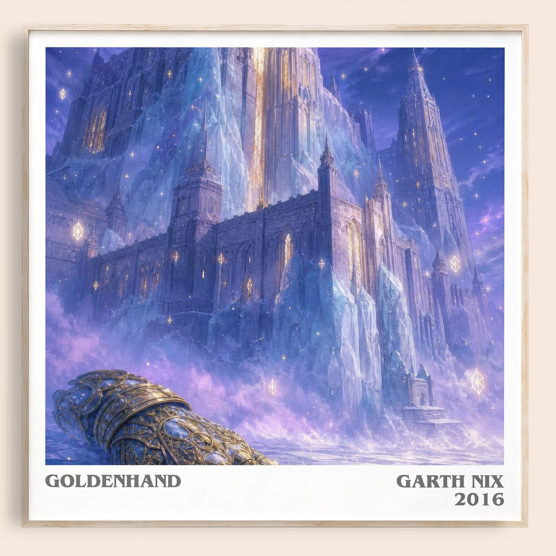 Goldenhand literary book poster by Garth Nix – framed literary art print