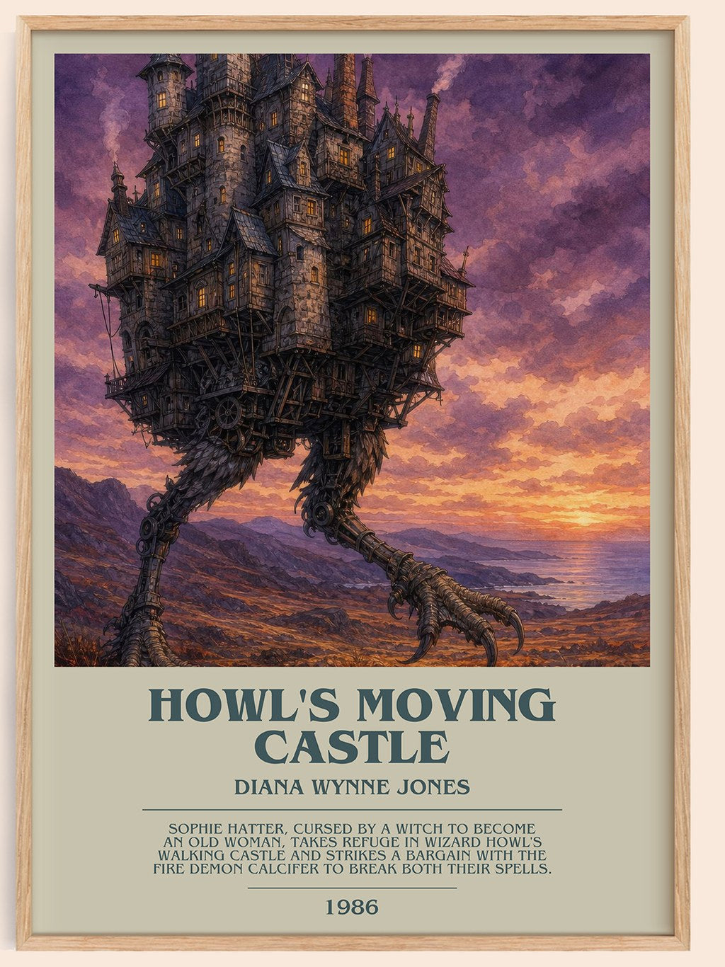 Howl's Moving Castle bookish book poster by Diana Wynne Jones – framed literary art print