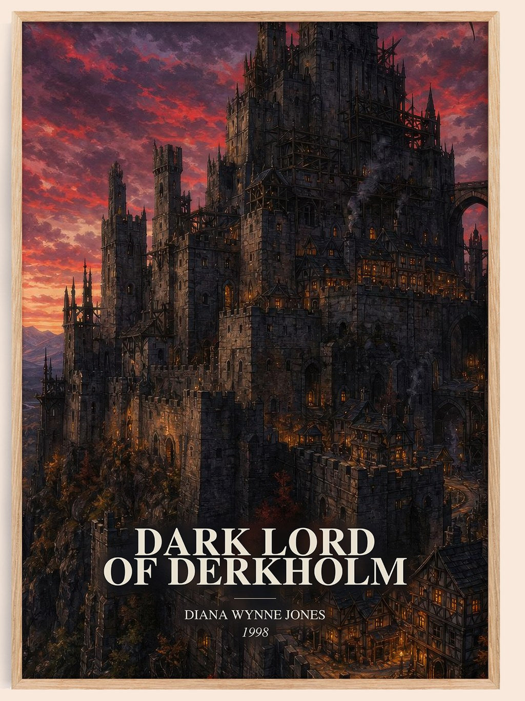 Dark Lord of Derkholm watercolour book poster by Diana Wynne Jones – framed literary art print