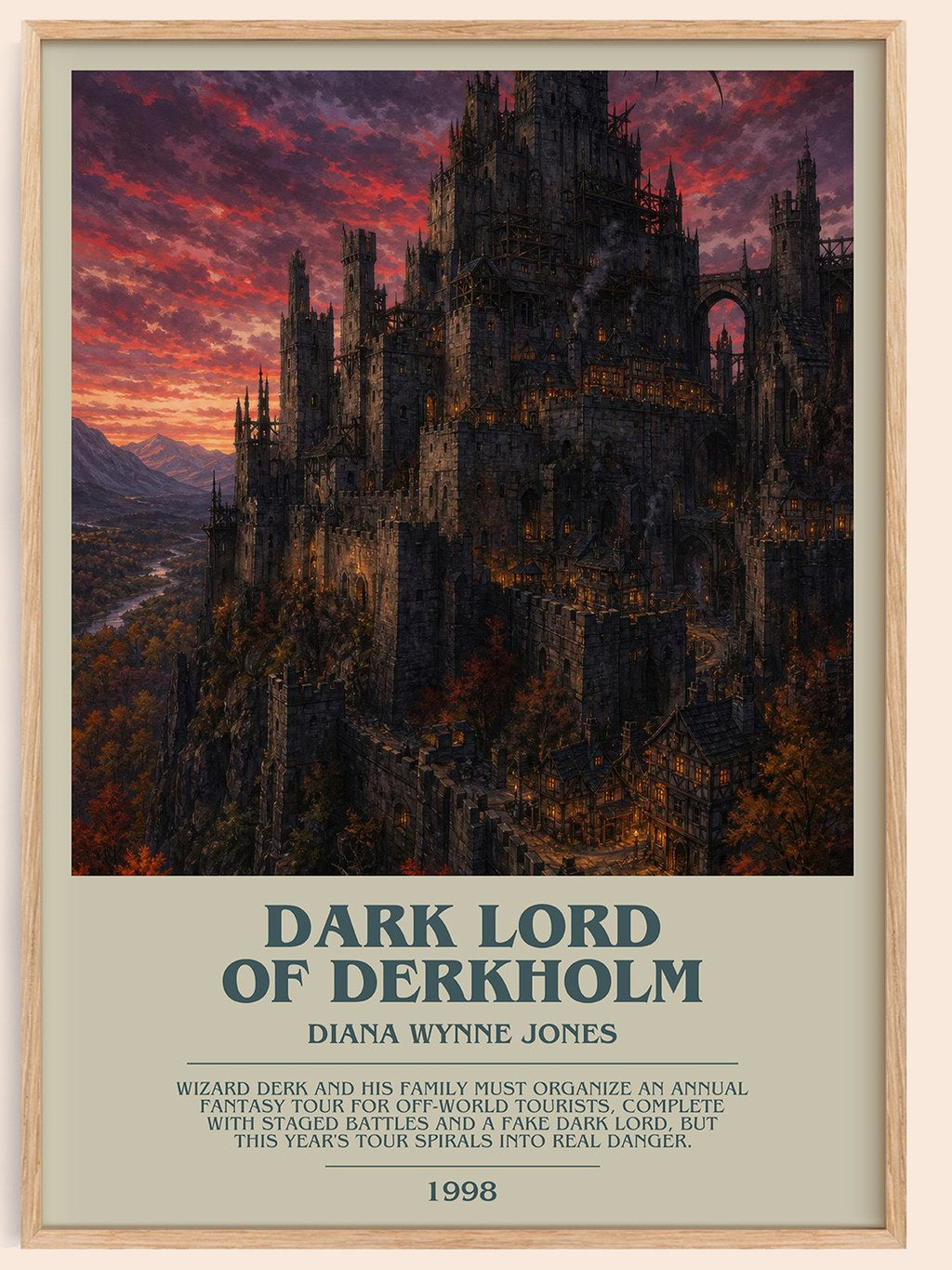 Dark Lord of Derkholm bookish book poster by Diana Wynne Jones – framed literary art print