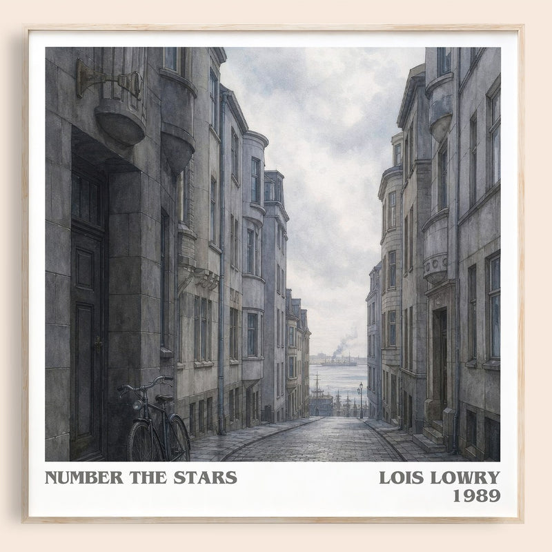 Number the Stars literary book poster by Lois Lowry – framed literary art print