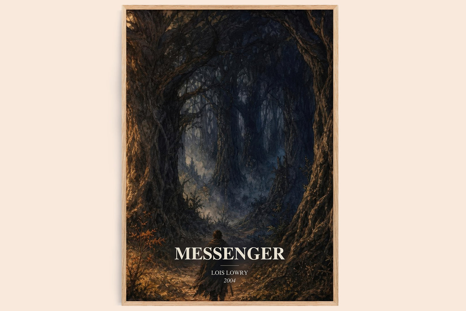 Messenger watercolour book poster by Lois Lowry – framed literary art print