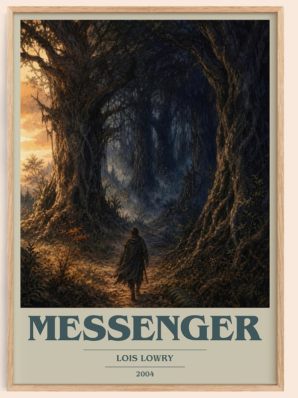 Messenger book cover book poster by Lois Lowry – framed literary art print