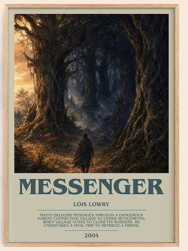 Messenger bookish book poster by Lois Lowry – framed literary art print