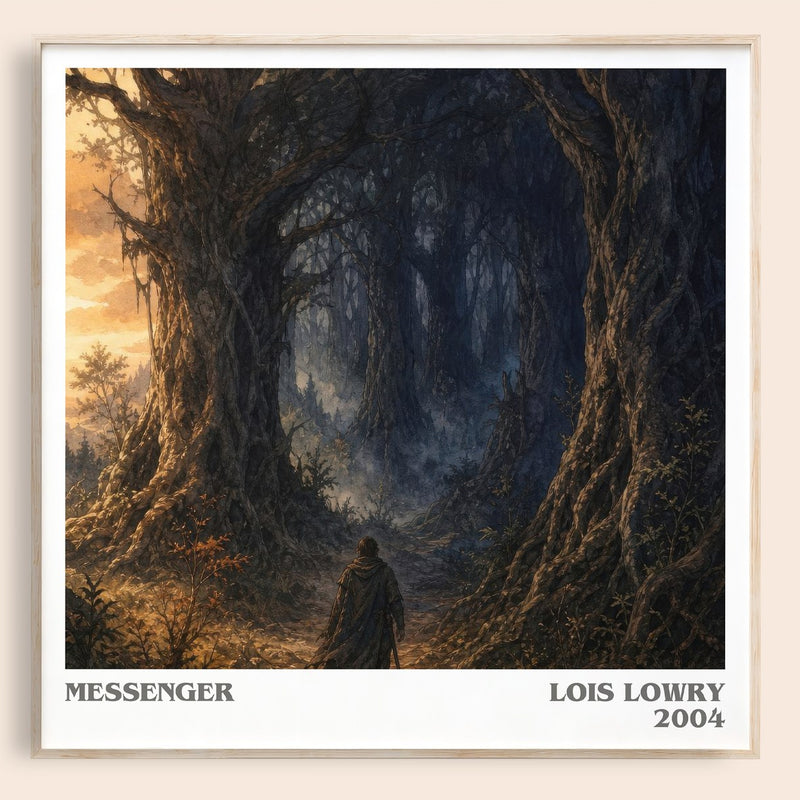 Messenger literary book poster by Lois Lowry – framed literary art print