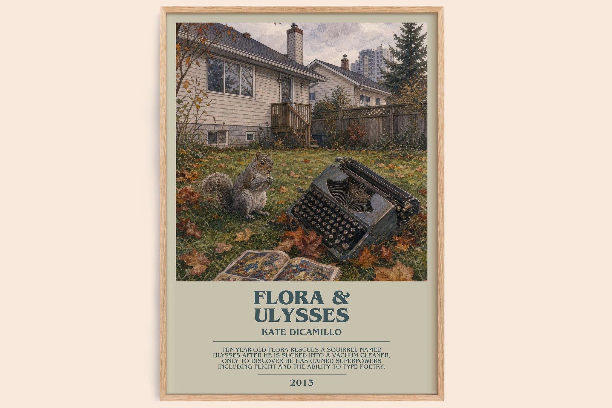 Flora & Ulysses Bookish Wall Art by Kate DiCamillo