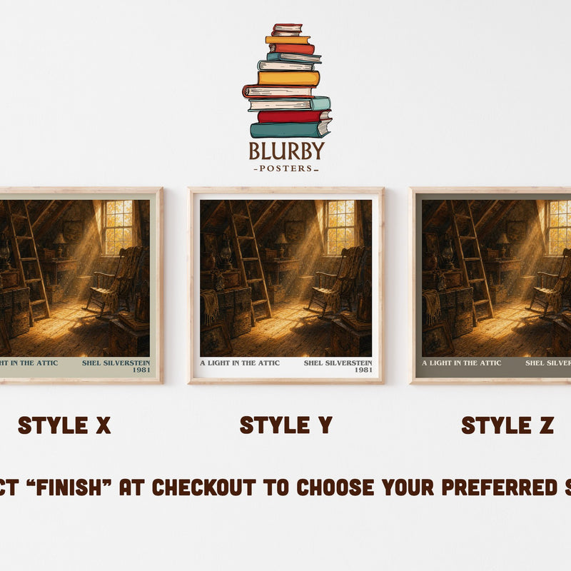A Light in the Attic literary print in frame leaning in hallway – poetry wall art
