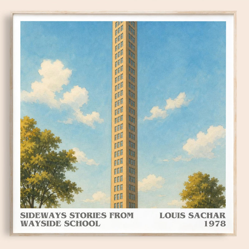 Sideways Stories from Wayside School literary book poster by Louis Sachar – framed literary art print