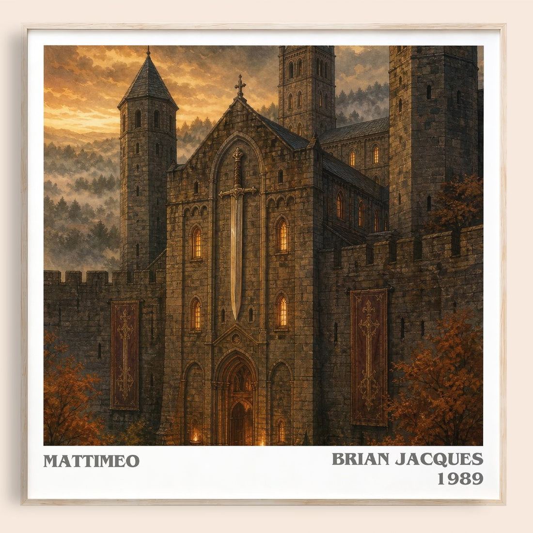 Mattimeo literary book poster by Brian Jacques – framed literary art print