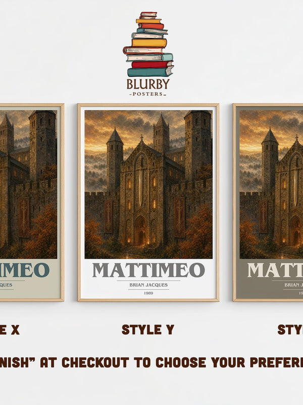 Mattimeo book cover print in frame leaning in hallway – childrens wall art