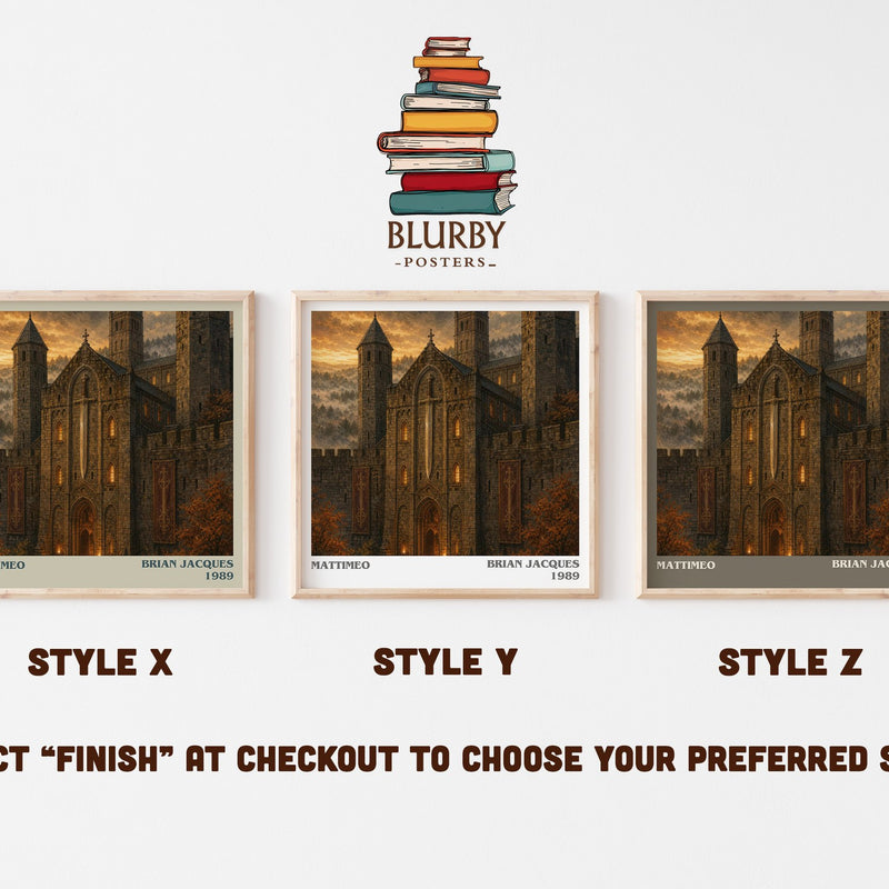 Mattimeo literary print in frame leaning in hallway – childrens wall art