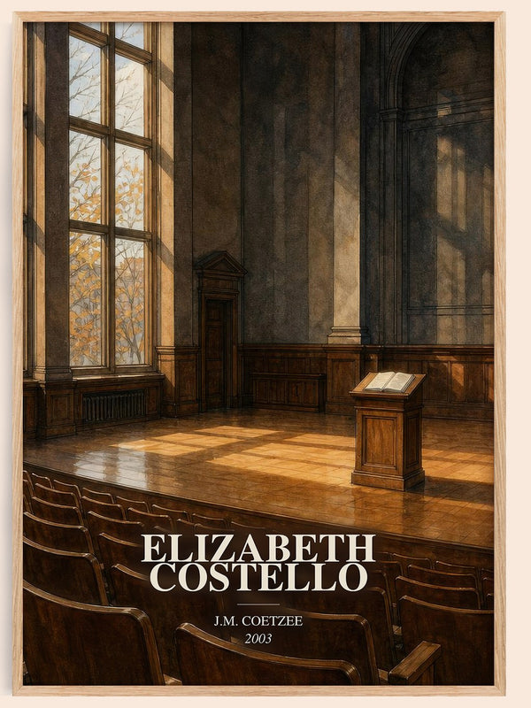Elizabeth Costello watercolour book poster by J.M. Coetzee – framed literary art print